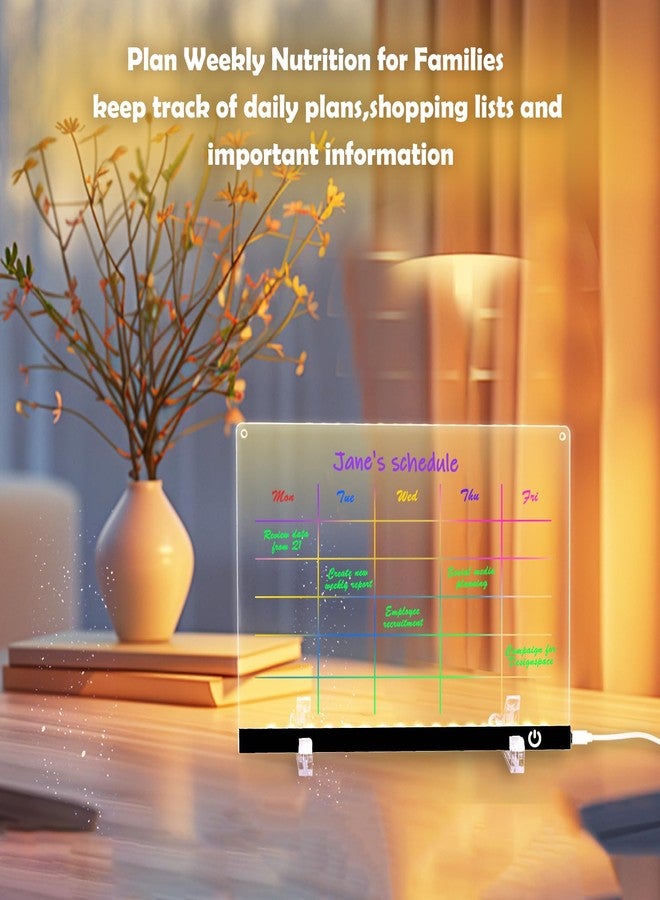 أرفانا لوحة رسم LED مقاس 11.8 × 8.5 بوصة مع 12 قلم تلوين وإضاءة قابلة للتعديل، لوحة أكريليك قابلة للمسح الجاف مع إضاءة LED، مصباح ليلي قابل للكتابة، محمولة وقابلة لإعادة الاستخدام للمنزل والأطفال والديكور والإبداع - Image 4